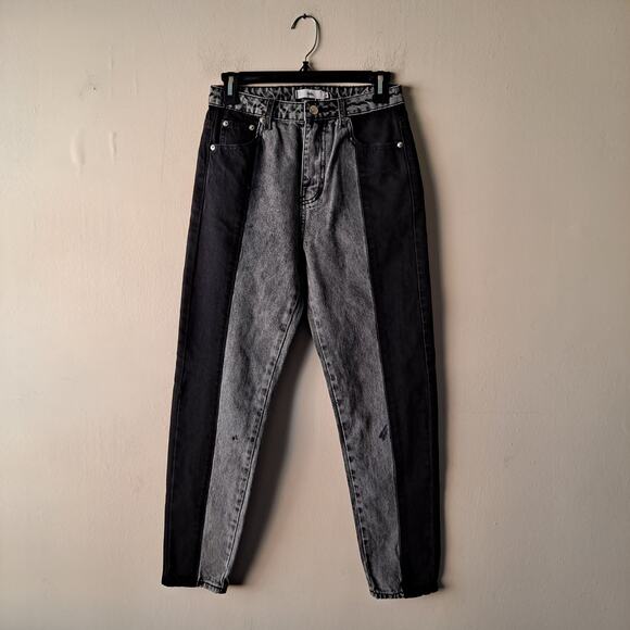 Adika Black & Gray Colorblock Cotton Straight Leg Jeans Pants Womens Size S(NWT) - Picture 13 of 16